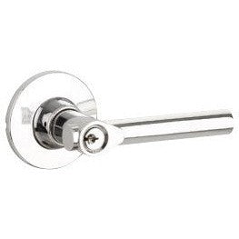 The Yale Expressions Entry Holden Lever with Owen Rosette, Weiser Keyway in Polished Chrome finish