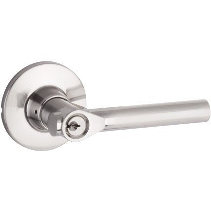 The Yale Expressions Entry Holden Lever with Owen Rosette, Weiser Keyway in Satin Nickel finish