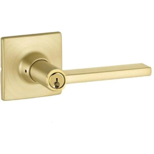 The Yale Expressions Entry Nils Lever with Marcel Rosette, Schlage Keyway in Satin Brass finish