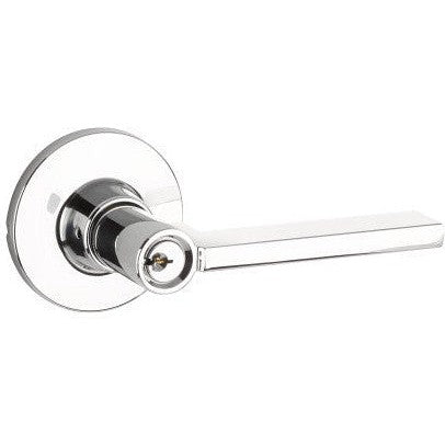 The Yale Expressions Entry Nils Lever with Owen Rosette, Kwikset Keyway in Polished Chrome finish