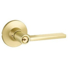 The Yale Expressions Entry Nils Lever with Owen Rosette, Kwikset Keyway in Satin Brass finish