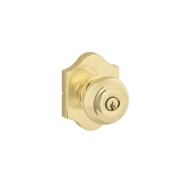 Yale Expressions Lewiston Knob with Everly Rosette Polished Brass