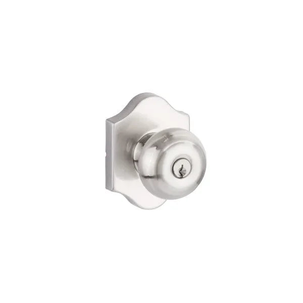 Yale Expressions Lewiston Knob with Everly Rosette Satin Nickel