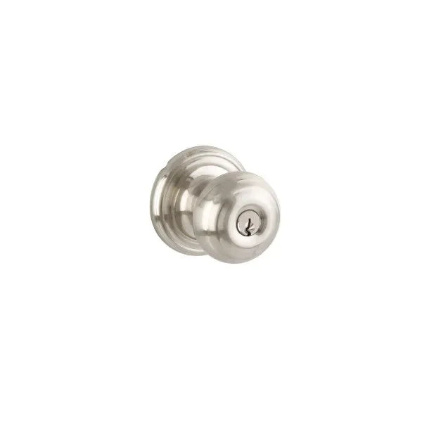 Yale Expressions Lewiston Knob with Maguire Rosette Satin Nickel