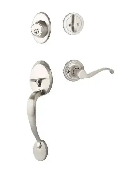 Yale Expressions Maguire Entry Set with Farmington Lever & Kwikset Keyway in Satin Nickel finish
