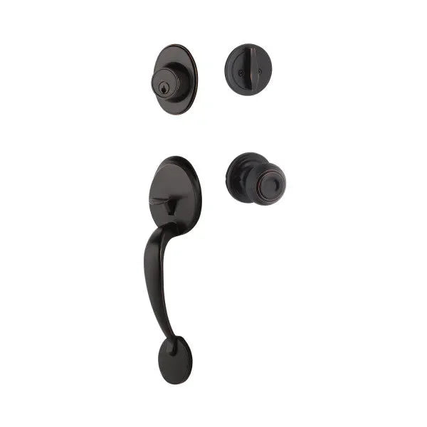 The Yale Expressions Maguire Entry Set with Lewiston Knob in Oil Rubbed Bronze finish.