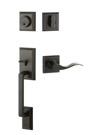 Yales Expressions Ellington Single Cylinder Entry Set with Left Handed Brunswick Lever, Kwikset Keyway in Oil Rubbed Bronze finish