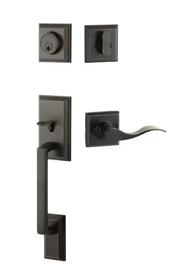 Yales Expressions Ellington Single Cylinder Entry Set with Left Handed Brunswick Lever, Schlage Keyway in Oil Rubbed Bronze finish