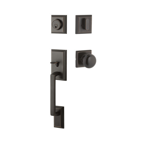 The Yale Expressions Ellington Entry Set with Walker Knob in Oil Rubbed Bronze finish.