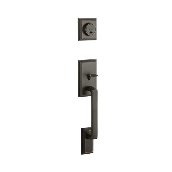 Yales Expressions Ellington Single Cylinder Exterior Handleset, Kwikset Keyway-Interior Trim Sold Separately in Oil Rubbed Bronze finish
