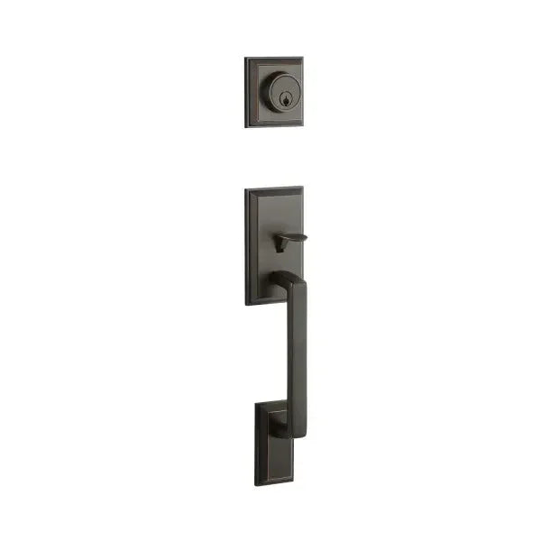 Yales Expressions Ellington Single Cylinder Exterior Handleset, Kwikset Keyway-Interior Trim Sold Separately in Oil Rubbed Bronze finish