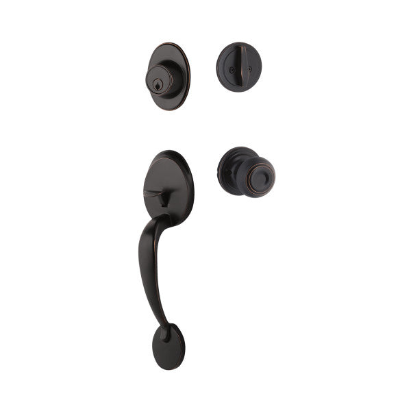 The Yale Expressions Maguire Entry Set with Lewiston Knob in Oil Rubbed Bronze finish.