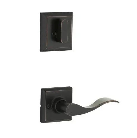 Yales Expressions Single Cylinder Ellington Interior Trim Pack with Left Handed Brunswick Lever-Exterior Trim Sold Separately in Oil Rubbed Bronze finish