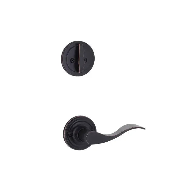 The Yale Expressions Single Cylinder Maguire Interior Trim Pack with Left Handed Brunswick Lever-Exterior Trim Sold Separately in Oil Rubbed Bronze finish.