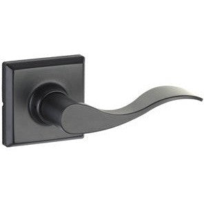 The Yale Expressions Passage Brunswick Lever with Ellington Rosette in Flat Black finish