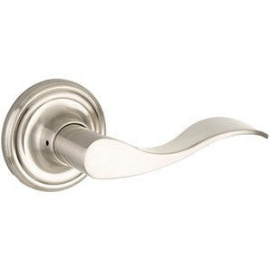 The Yale Expressions Passage Brunswick Lever with Maguire Rosette in Satin Nickel finish