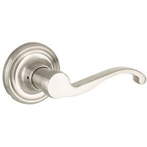 The Yale Expressions Passage Farmington Lever with Maguire Rosette in Satin Nickel finish