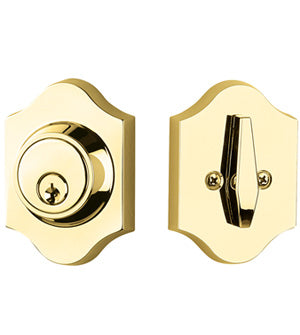 Yales Expressions Everly Single Cylinder Deadbolt, Weiser Keyway in Polished Brass finish
