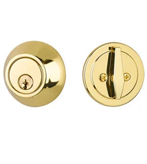 Yales Expressions Maguire Single Cylinder Deadbolt, Kwikset Keyway in Polished Brass finish