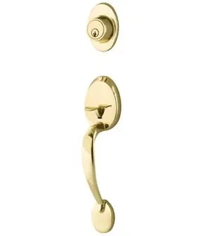 Yales Expressions Maguire Single Cylinder Exterior Handleset, Kwikset Keyway-Interior Trim Sold Separately in Polished Brass finish