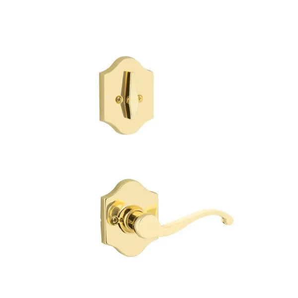 Yales Expressions Single Cylinder Everly Interior Trim Pack with Left Handed Farmington Lever-Exterior Trim Sold Separately in Polished Brass finish