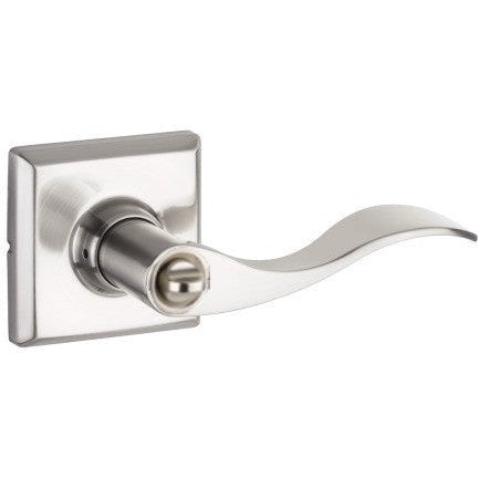 The Yale Expressions Privacy Brunswick Lever with Ellington Rosette in Satin Nickel finish