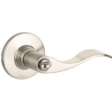 The Yale Expressions Privacy Brunswick Lever with Owen Rosette in Satin Nickel finish