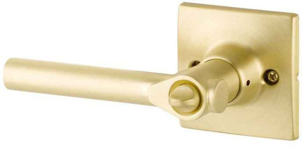 The Yale Expressions Privacy Holden Lever with Marcel Rosette in Satin Brass finish