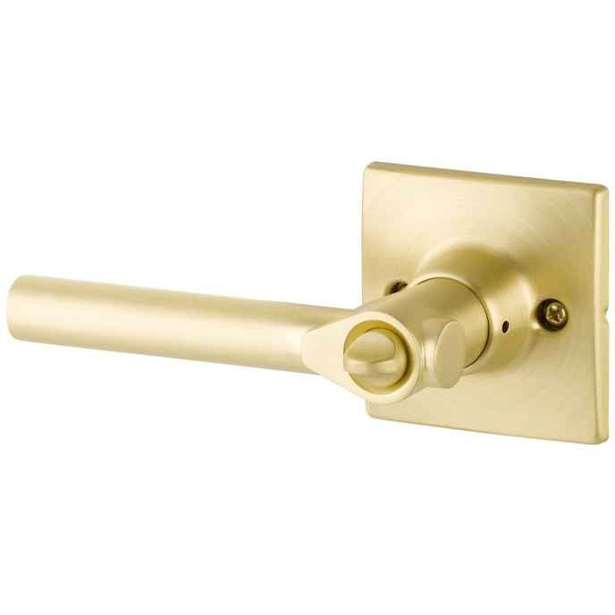 The Yale Expressions Privacy Holden Lever with Marcel Rosette in Satin Brass finish