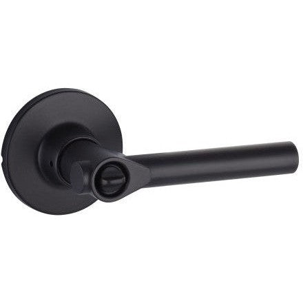 The Yale Expressions Privacy Holden Lever with Owen Rosette in Flat Black finish