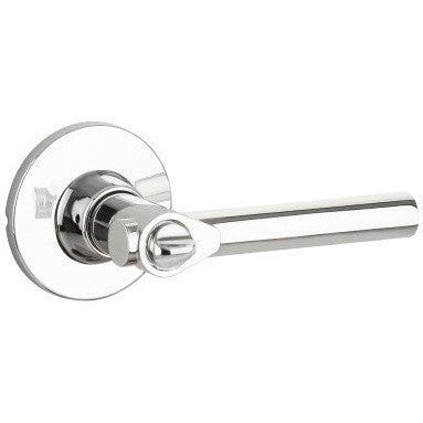 The Yale Expressions Privacy Holden Lever with Owen Rosette in Polished Chrome finish