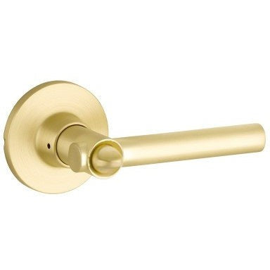 The Yale Expressions Privacy Holden Lever with Owen Rosette in Satin Brass finish