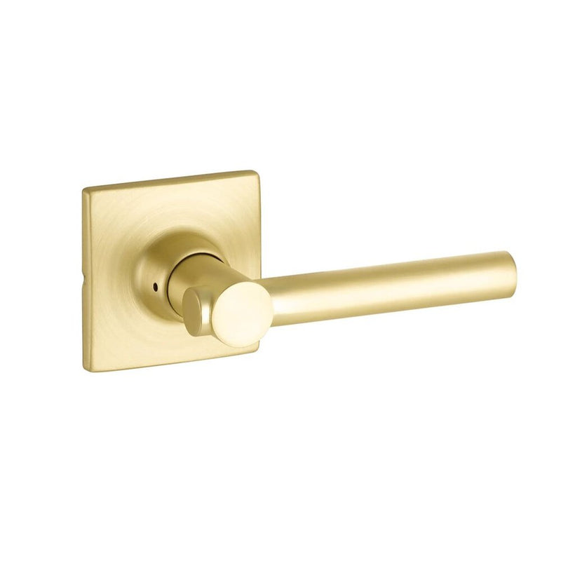 The Yale Expressions Privacy Holden Lever with Marcel Rosette in Satin Brass finish.