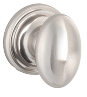 The Yale Expressions Auburn Knob with Maguire Rosette in Satin Nickel finish.