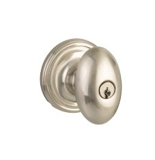 The Yale Expressions Auburn Knob with Maguire Rosette in Satin Nickel finish.