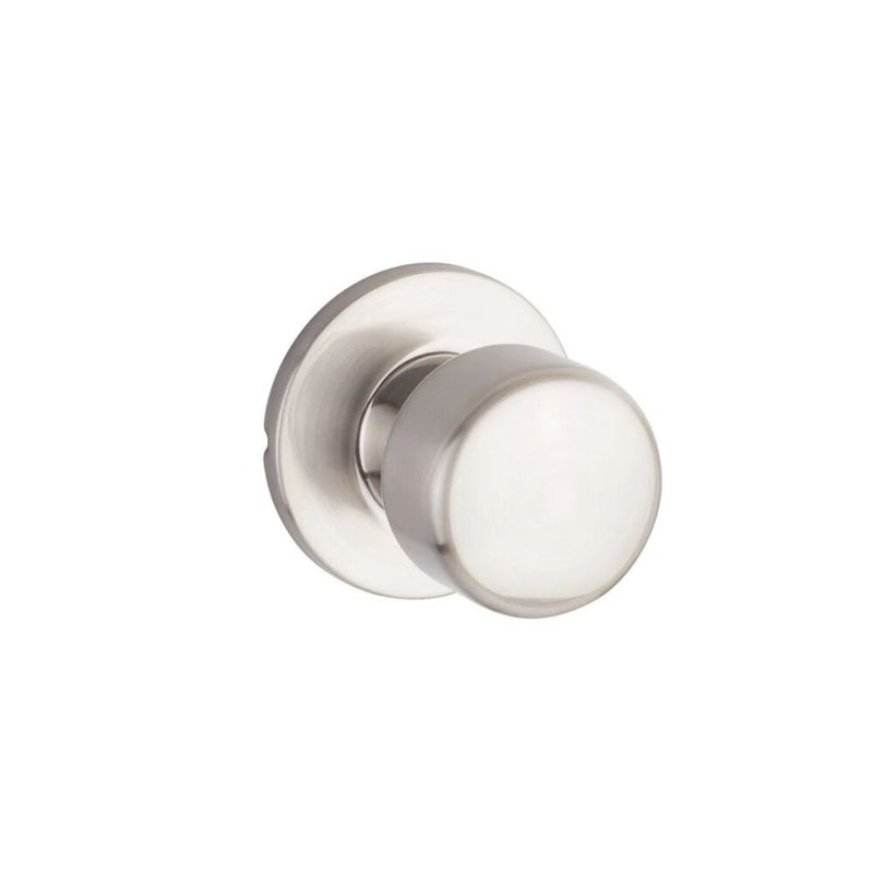 The Yale Expressions Dylan Knob with Owen Rosette in Satin Nickel finish.