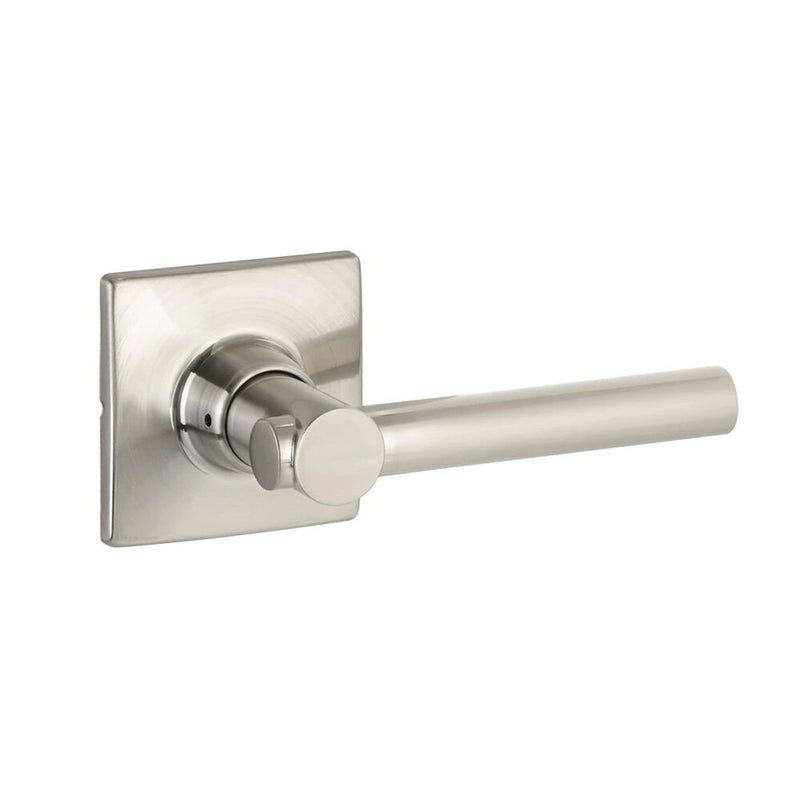 The Yale Expressions Privacy Holden Lever with Marcel Rosette in Satin Nickel finish.