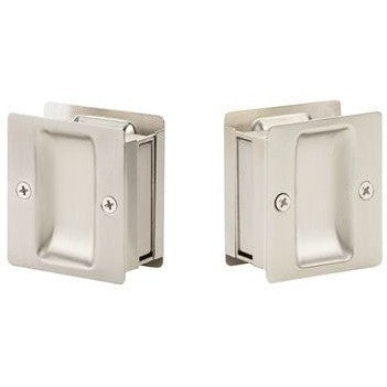 Yale Expressions Square Pocket Door Passage Lock in Satin Nickel finish