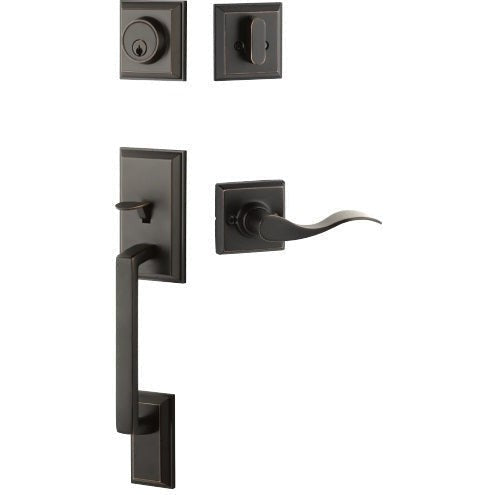 The Yale Expressions Ellington Single Cylinder Entry Set with Left Handed Brunswick Lever, Kwikset Keyway in Oil Rubbed Bronze finish