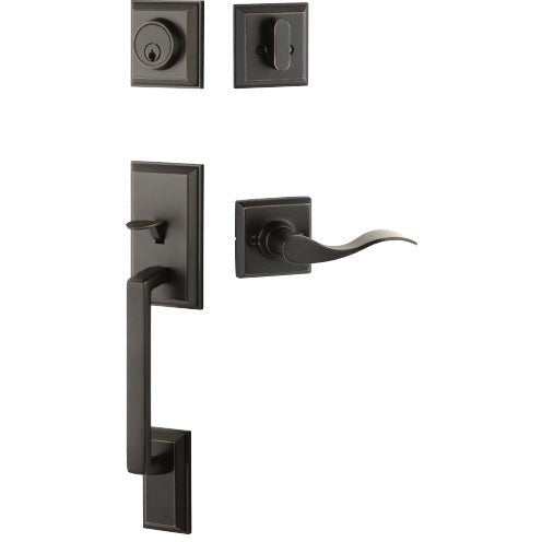 The Yale Expressions Ellington Single Cylinder Entry Set with Left Handed Brunswick Lever, Schlage Keyway in Oil Rubbed Bronze finish