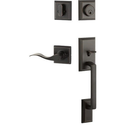 The Yale Expressions Ellington Single Cylinder Entry Set with Right Handed Brunswick Lever, Kwikset Keyway in Oil Rubbed Bronze finish