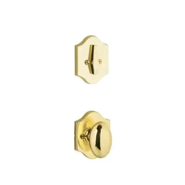 Yale Expressions Single Cylinder Everly Interior Trim Pack with Auburn Knob in Polished Brass finish