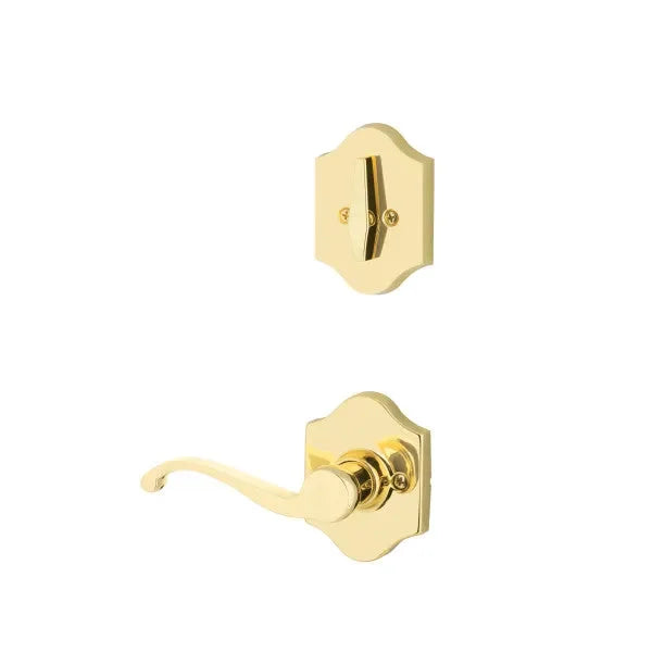 Yales Expressions Single Cylinder Everly Interior Trim Pack with Right Handed Farmington Lever-Exterior Trim Sold Separately in Polished Brass finish
