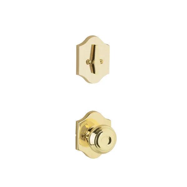 Yales Expressions Single Cylinder Everly Interior Trim Pack with Lewiston Knob-Exterior Trim Sold Separately in Polished Brass finish