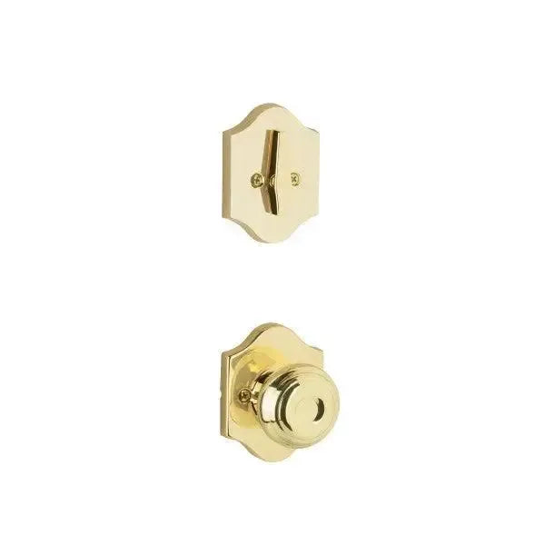 Yale Expressions Single Cylinder Everly Interior Trim Pack with Lewiston Knob in Polished Brass finish