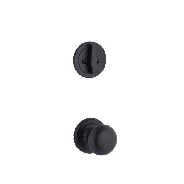 Yale Expressions Single Cylinder Maguire Interior Trim Pack with Walker Knob-Exterior Trim Sold Separately Flat Black