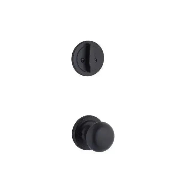 Yale Expressions Single Cylinder Maguire Interior Trim Pack with Walker Knob in Flat Black finish