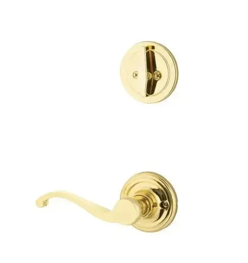 Yale Expressions Single Cylinder Maguire Interior Trim with Farmington Lever in Polished Brass finish