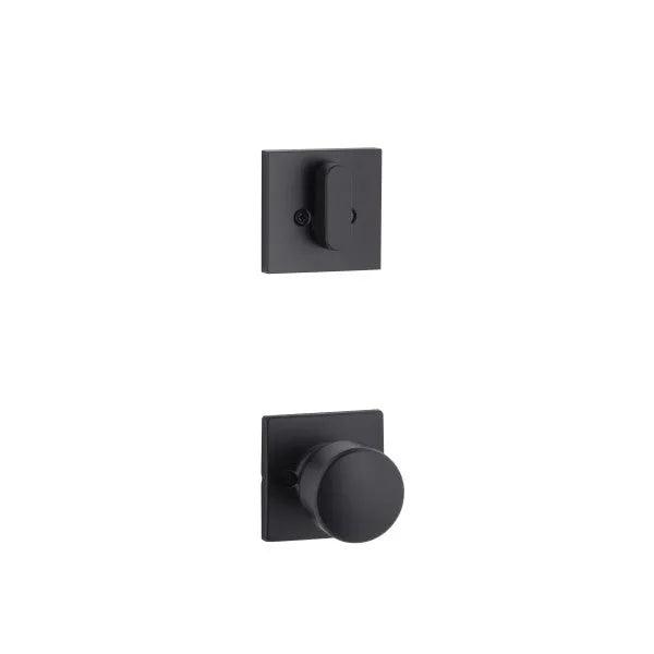 Yale Expressions Single Cylinder Marcel Interior Trim Pack with Dylan Knob-Exterior Trim Sold Separately Flat Black