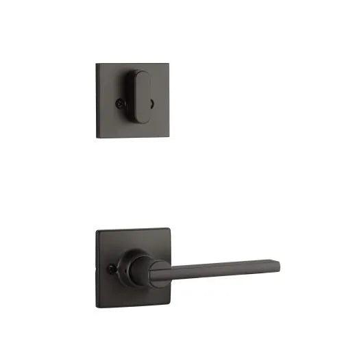 Yale Expressions Single Cylinder Marcel Interior Trim Pack with Nils Lever-Exterior Trim Sold Separately Flat Black